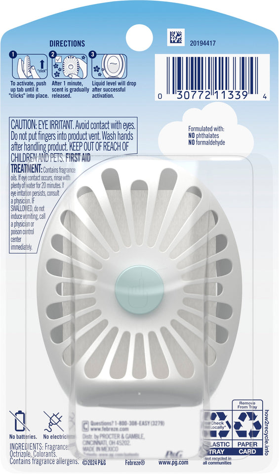 Febreze Small Spaces Air Freshener Bathroom Odor Fighter, .25 fl. oz. - 0.25 FZ 6 Pack