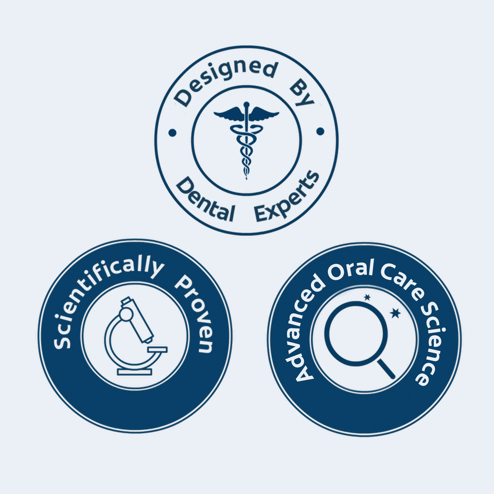In text: Scientifically proven. Designed by Dental Experts. Advanced Oral Care Science.