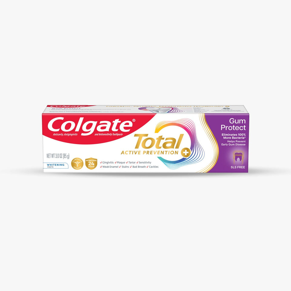 Colgate Total Active Prevention Gum Protect Whitening Toothpaste.