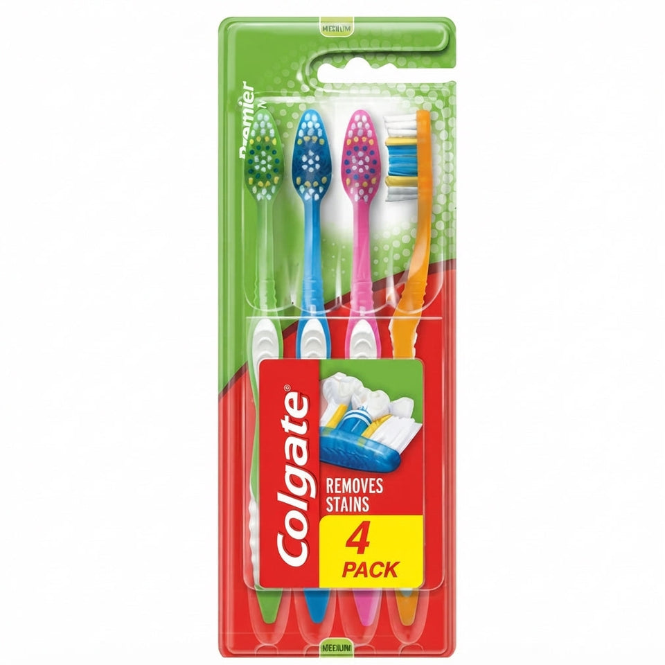 Colgate Toothbrush 4pk Premier Clean