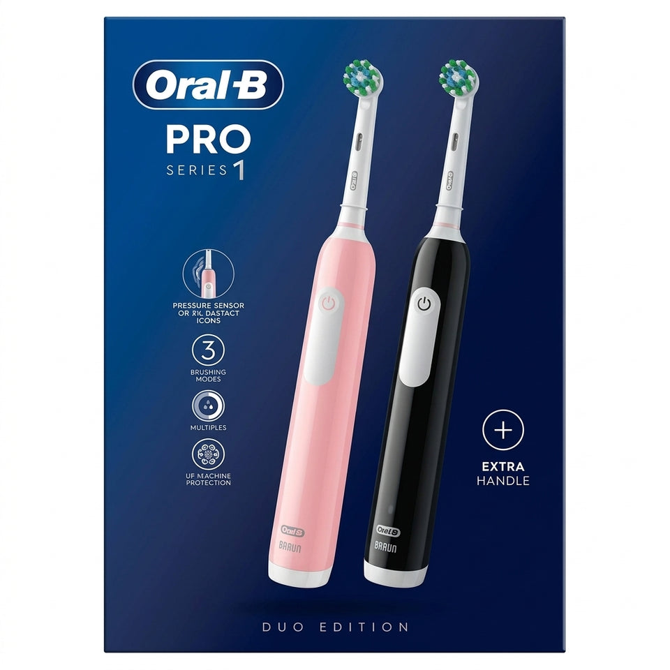 Oral-B Pro Series 1 Black & Pink Duo Toothbrushes